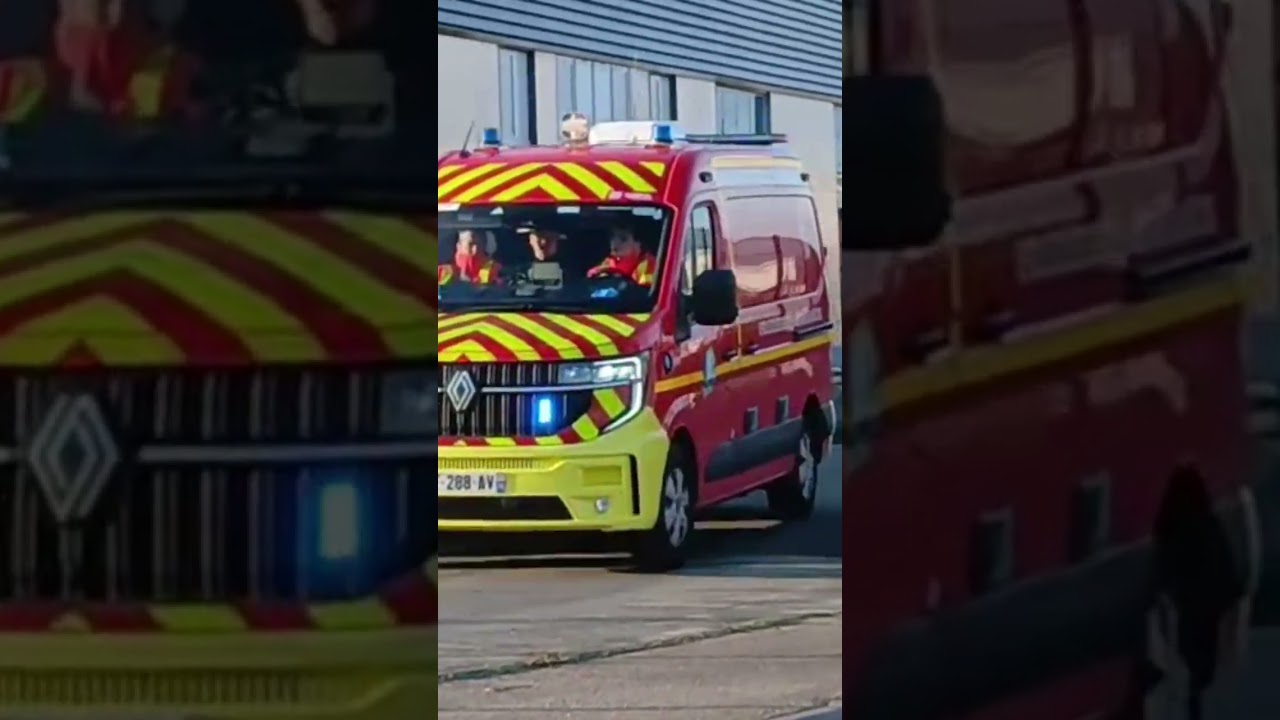 vsav 01 des sapeurs pompiers de Dieppe au depart 