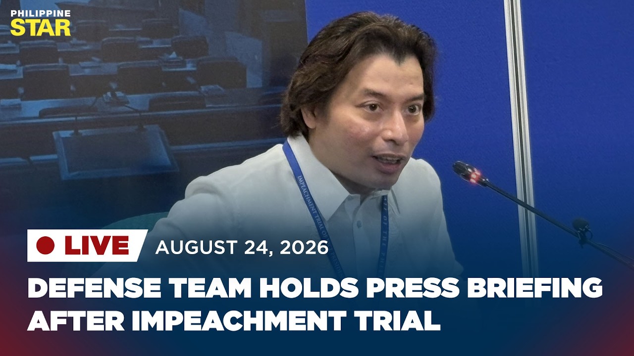 LIVESTREAM: Defense team holds press briefing after impeachment trial (August 24, 2026)