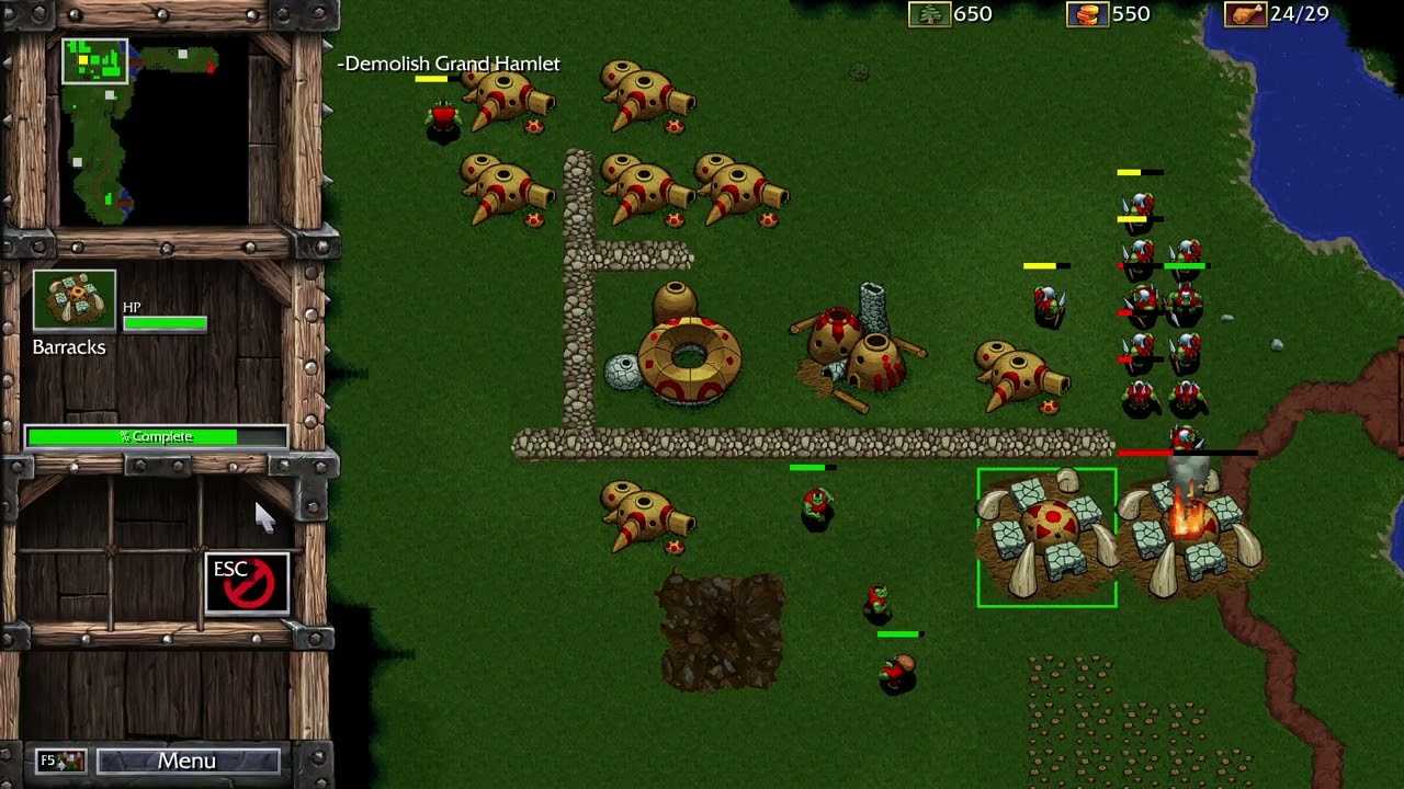 Warcraft 1 Remastered - Orc - 3: Grand Hamlet (Insane mod)