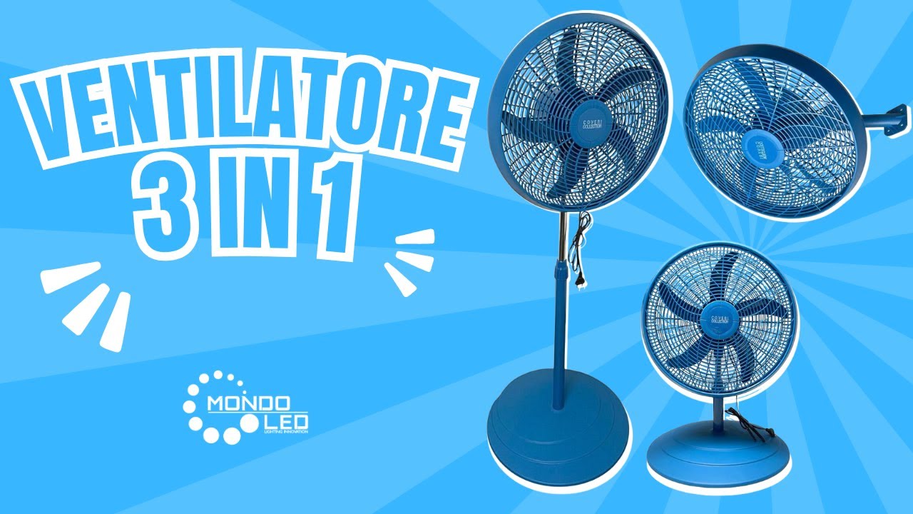 Ventilatore 3 in 1 Coveri 75W Blu | Tavolo, Muro o Piantana &Oslash;50cm