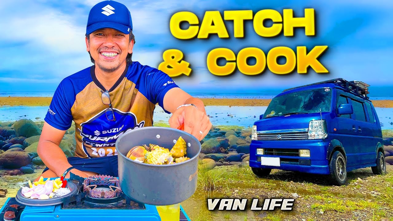 RELAXING VAN LIFE  + CATCH  & COOK! The Beach Life