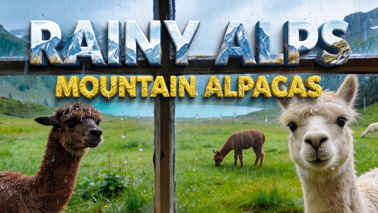 Дождливые Альпы и Горные Альпаки 4K 🏔️🦙 Расслабляющий звук дождя для сна и заставка для Smart TV 📺