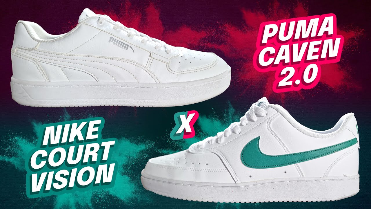 COMPARAÇÃO do tênis NIKE COURT VISION LOW NEXT NATURE vs PUMA CAVEN 2.0 BDP