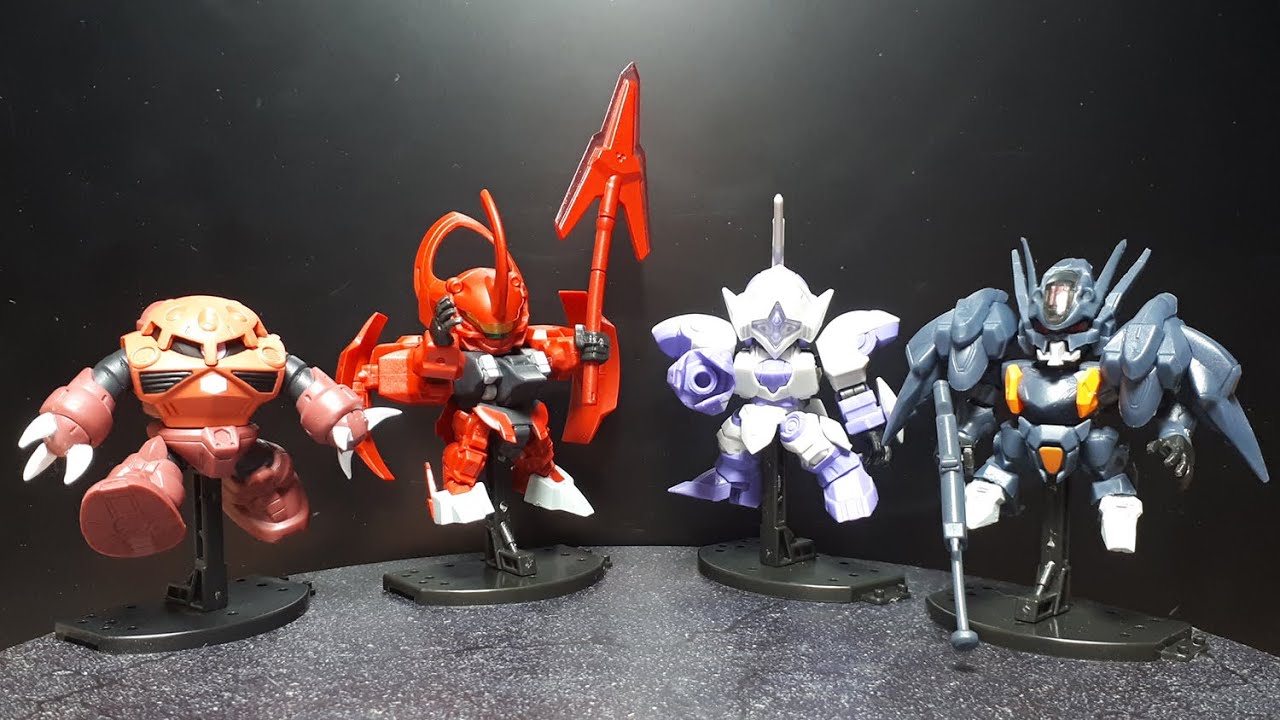 Gundam Z'Gok, Darilbalde, Michealis, Pharact by Bandai Gashapon Senshi Forte