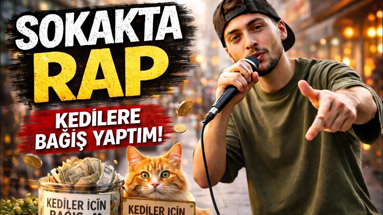 Sokakta Rap Yaptım - Bağış Topladım (Kediler İçin Mama Dağıttım) 🎙🐱 Part -3