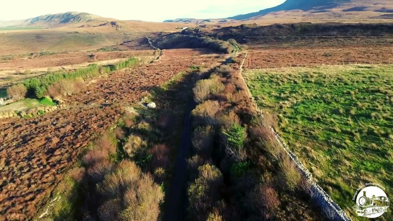 Falcarragh Station and line, Donegal, drone video 2