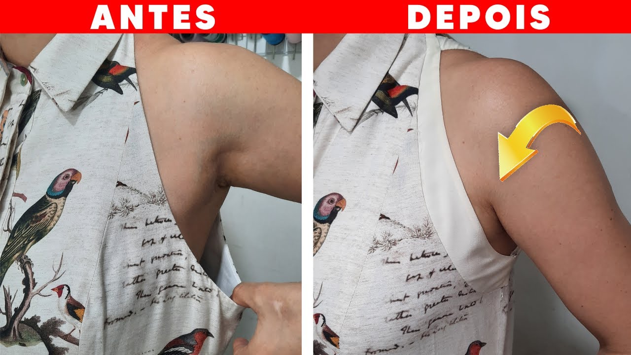 Como Diminuir Cava Decotada de Vestido Blusa (GARANTIDO)