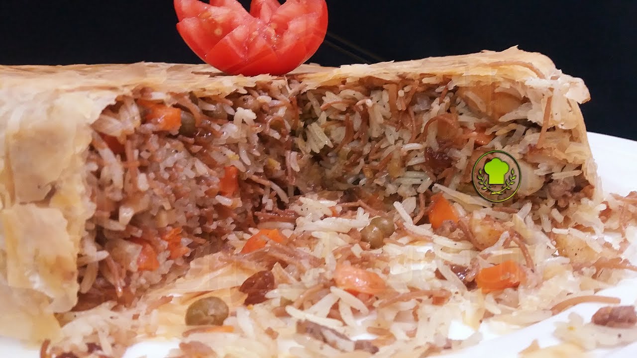 بردة بلاو مع برياني طريقة البزل - قوزي الشام طبق رئيسي