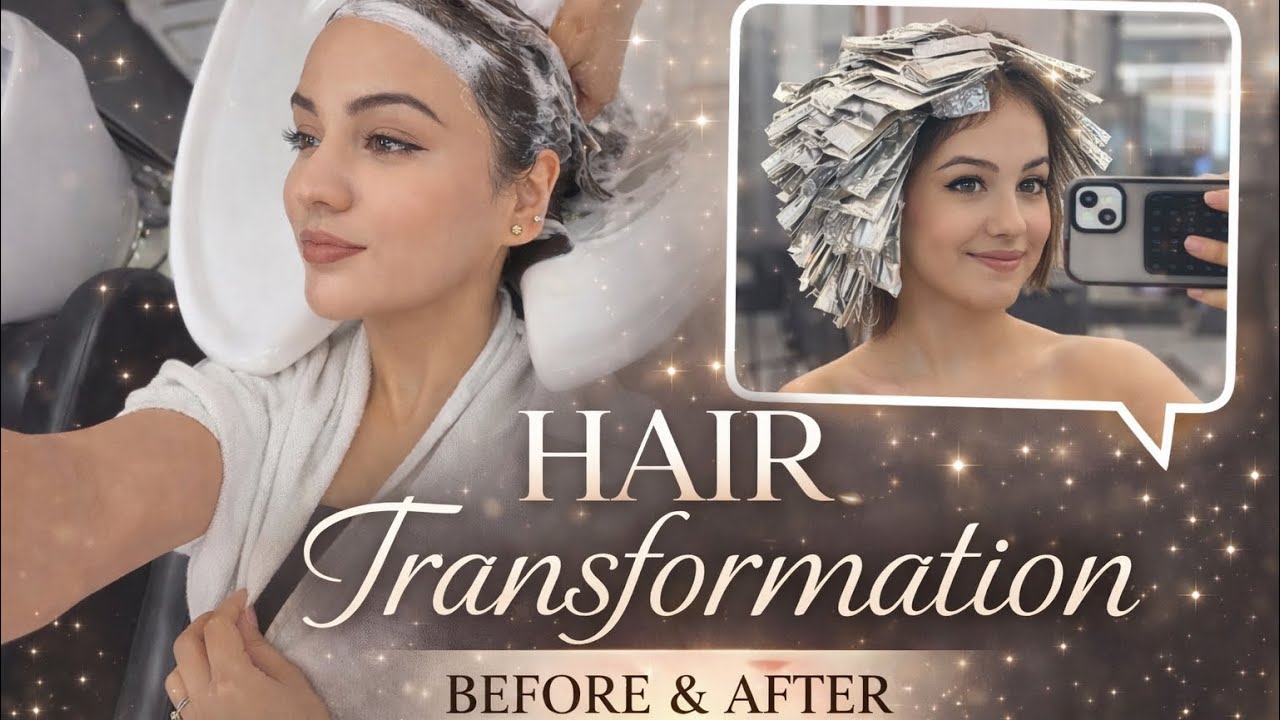 Hair transformation vlog #haircolor #haircut #hairstyling #curtainbangs #frenchbangs #vlogvideo 