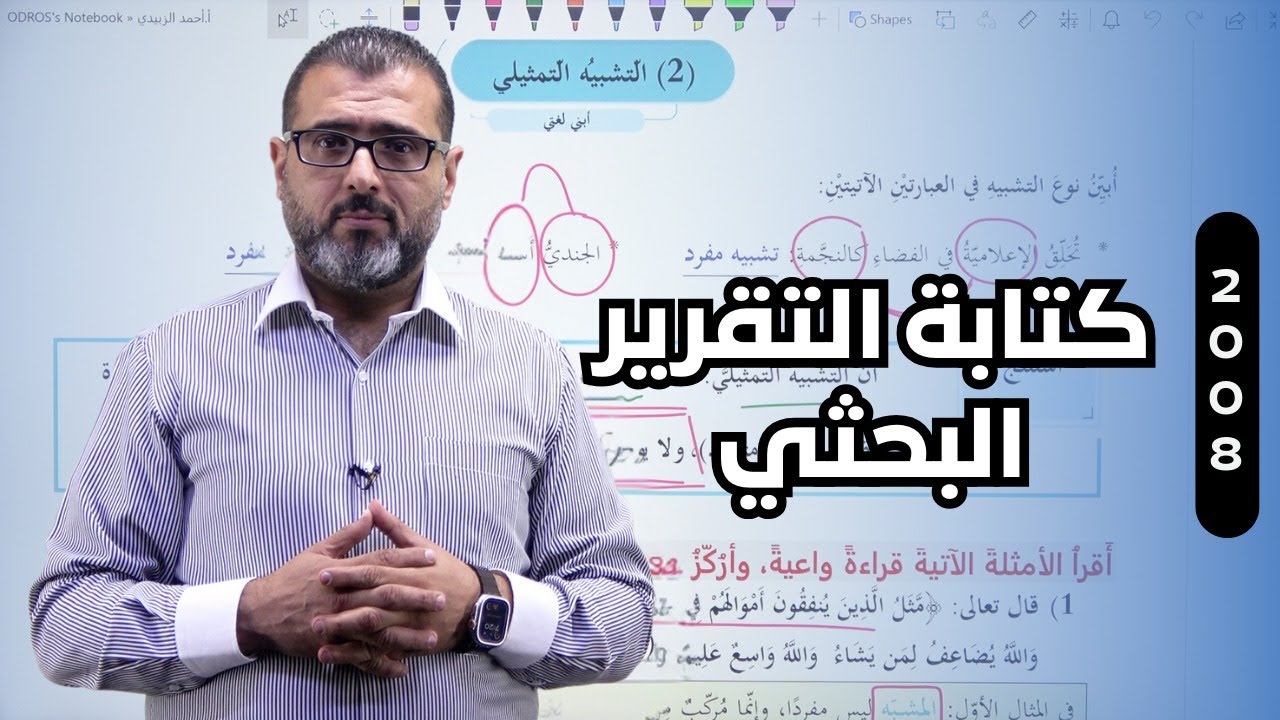 كتابة التقرير البحثي - توجيهي جيل 2008 مع الاستاذ احمد الزبيدي