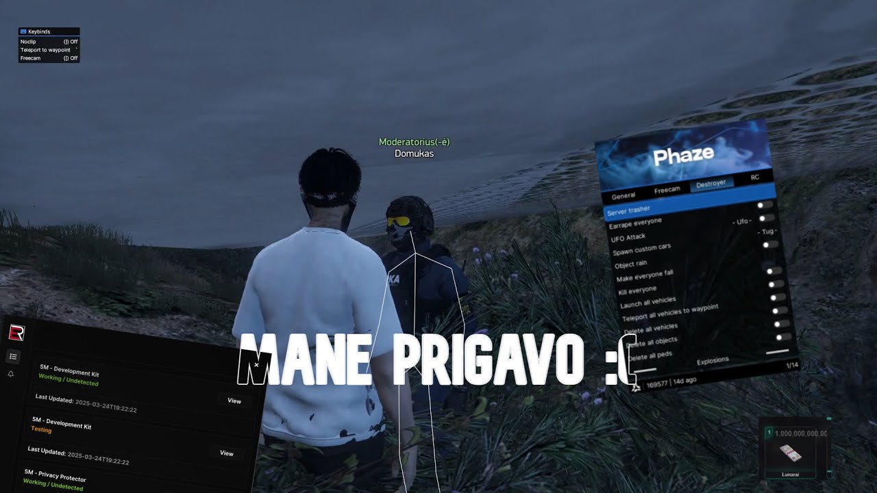 FiveM | mane pagavo administratorius (mod menu troll)