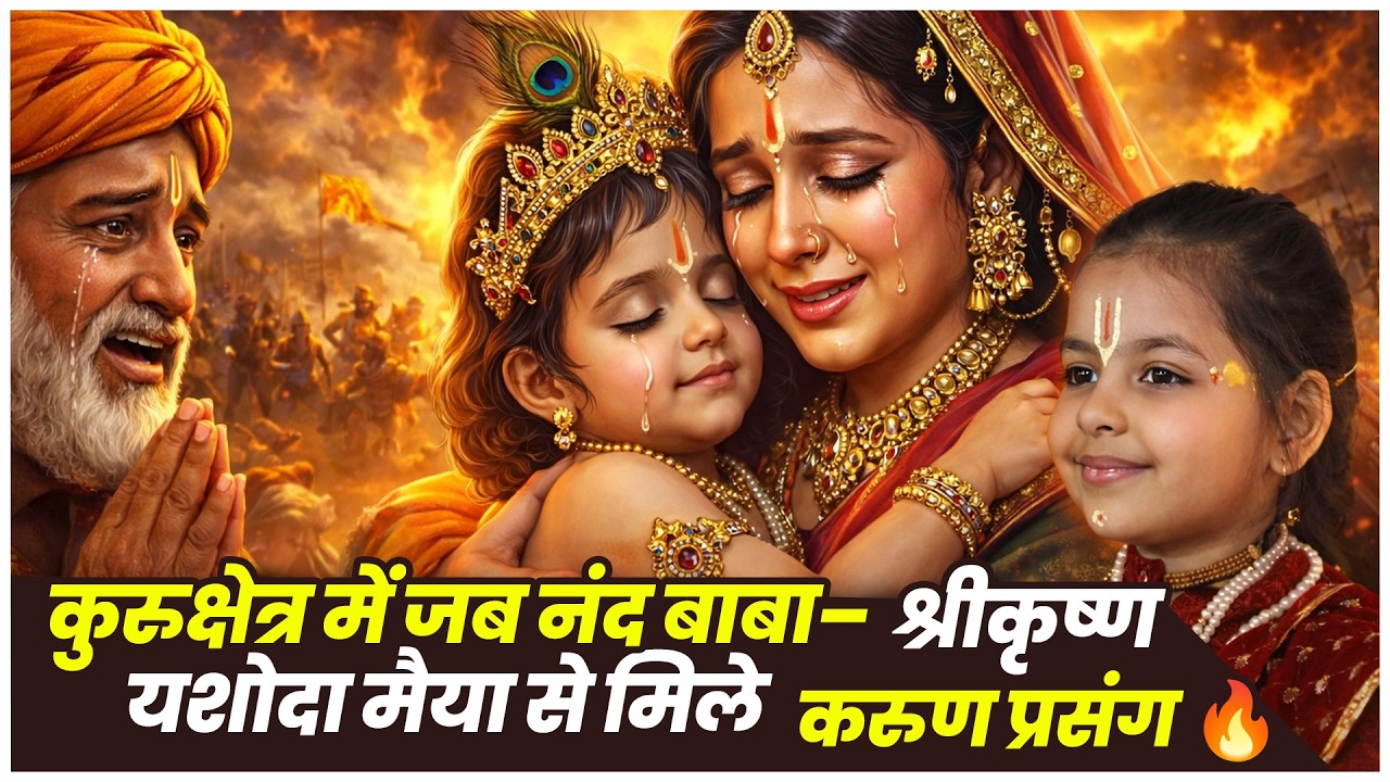 कुरुक्षेत्र में जब नंद बाबा–यशोदा मैया से मिले भगवान श्रीकृष्ण करुण प्रसंग 🔥