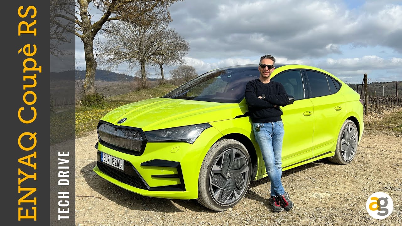 SKODA ENYAQ RS coupè Test drive, TECNOLOGIA e prezzi del SUV ELETTRICO