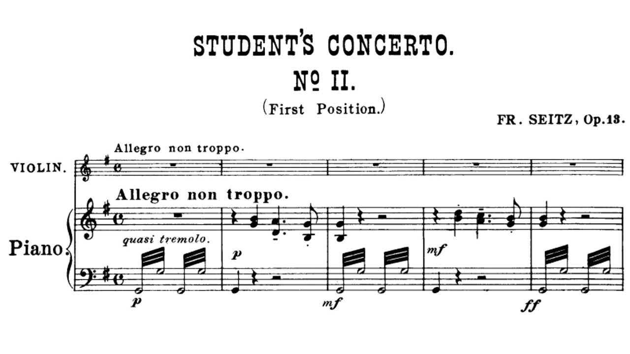 Seitz, Student Concerto No.2 Op13 | Piano Acompanhamento