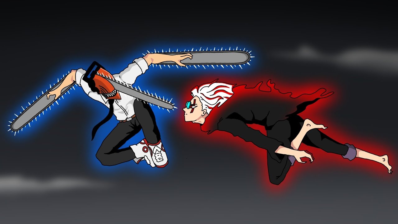 Okarun from dandadan vs denji chainsawman fan animation