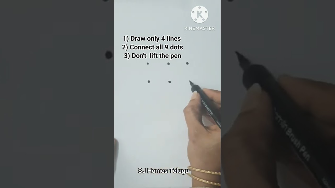 9 dots 4 lines PUZZLE #shots #sjhomestelugu