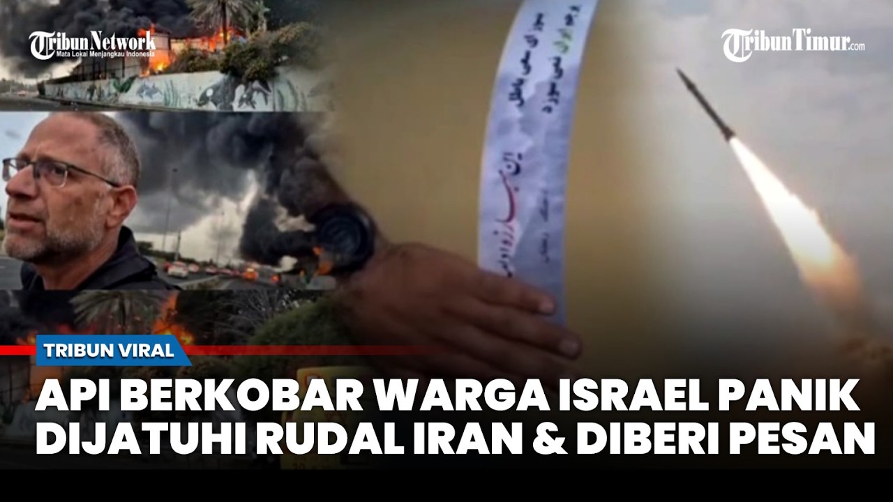 PANIK dengan Ledakan dan Kobaran Api Imbas Hantaman Rudal Iran Terekam Pengendara di Israel Tengah