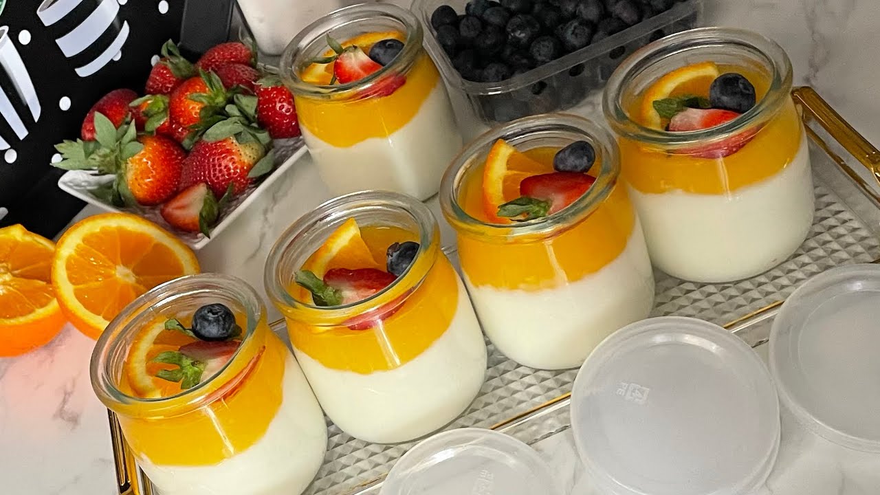 تحلية  البرتقال 🍊والكوك🥥 باردة منعشة من الذ واسهل التحليات  بمكونات بسيطة👌