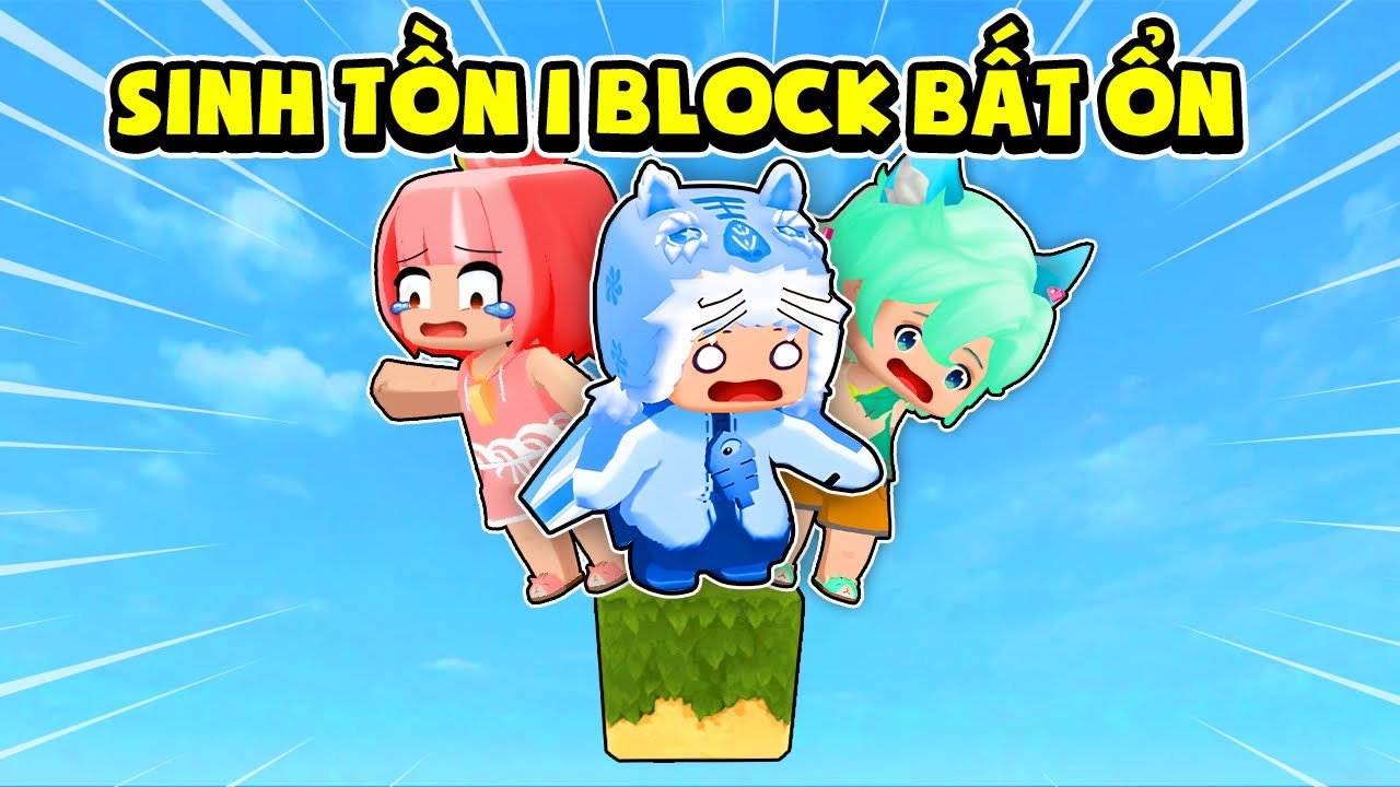 SINH TỒN 1 BLOCK BẤT ỔN TRONG | MINI WORLD MEOWPEO SINH TỒN CÙNG YABUN VÀ MIMI