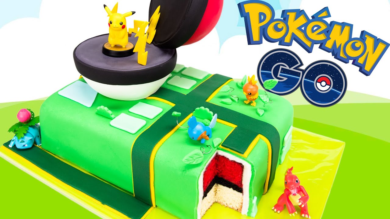 Pokemon Go Cake (Pikachu Pokeball Cake) from Cookies Cupcakes and Cardio