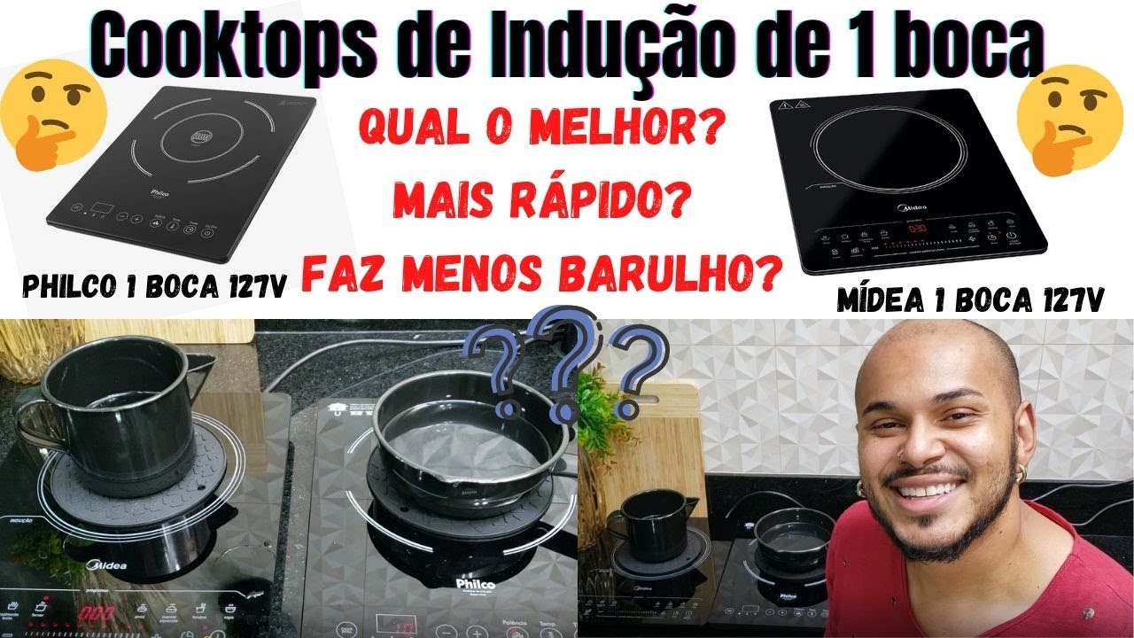 COMPARANDO COOKTOPS DE INDUÇÃO DE 1 BOCA: MÍDEA X PHILCO/ QUAL O MELHOR? MAIS RÁPIDO?
