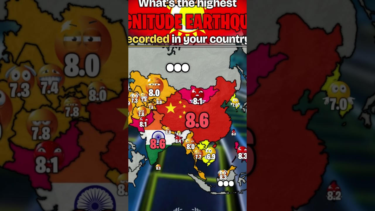 Whats the highest magnitude earthquake recorded in your country #popular #map #mapping #viral
