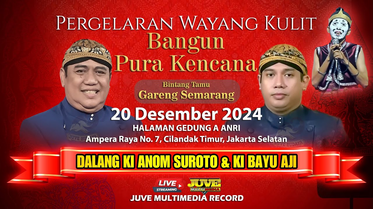 🔴 LIVE WAYANG KULIT KI ANOM SUROTO & KI MPP BAYU AJI - 20 DESEMBER 2024 - Feat Gareng Semarang