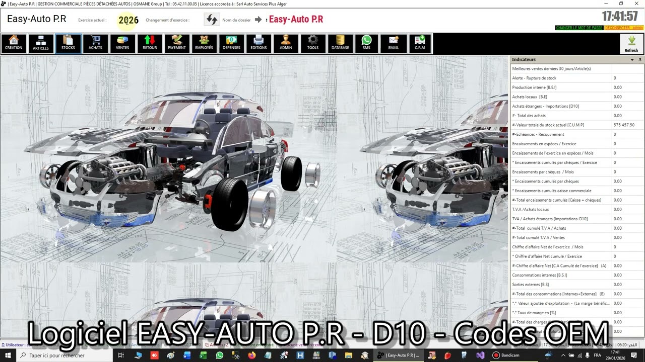 Logiciel EASY-AUTO P.R - D10 - قطع الغيار