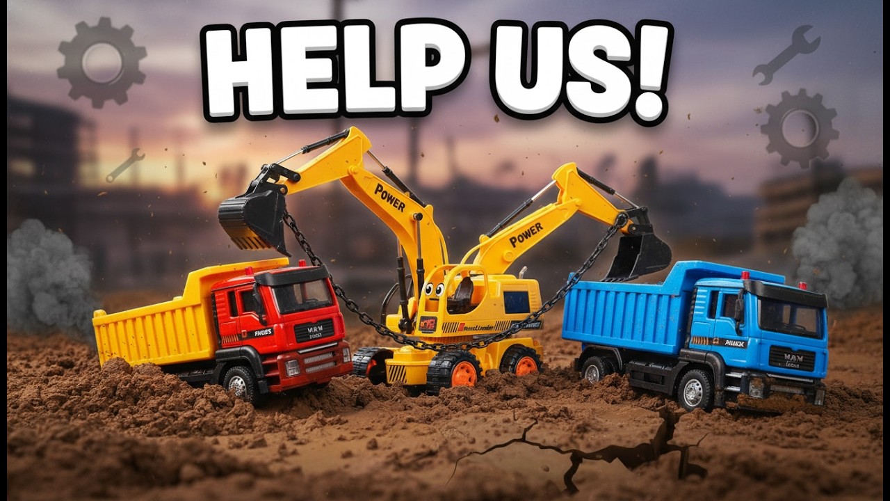 Excavator, Dump Truck, Toy Cars, Car for Kids: Ultimate Mud & Water Rescue Mission!