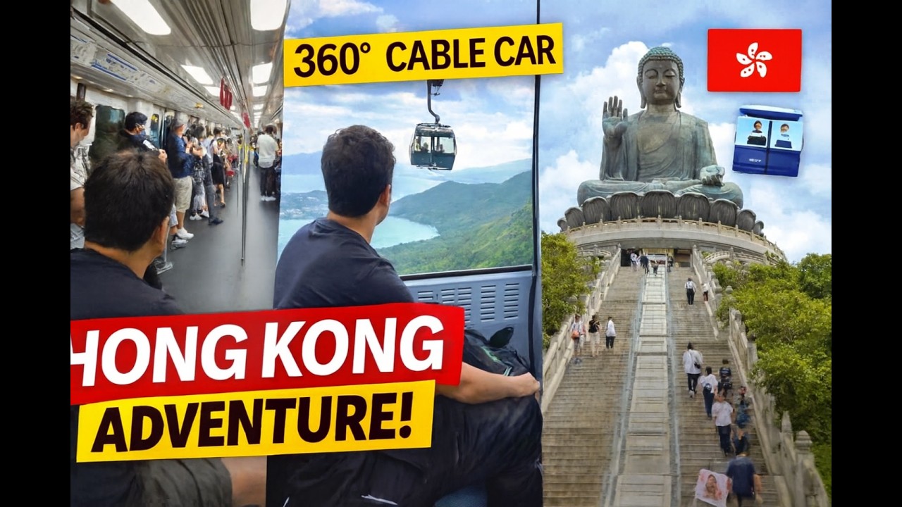 Hong Kong MTR Ride + 360° Cable Car to Big Buddha 🇭🇰 | Ultimate Travel Experience!