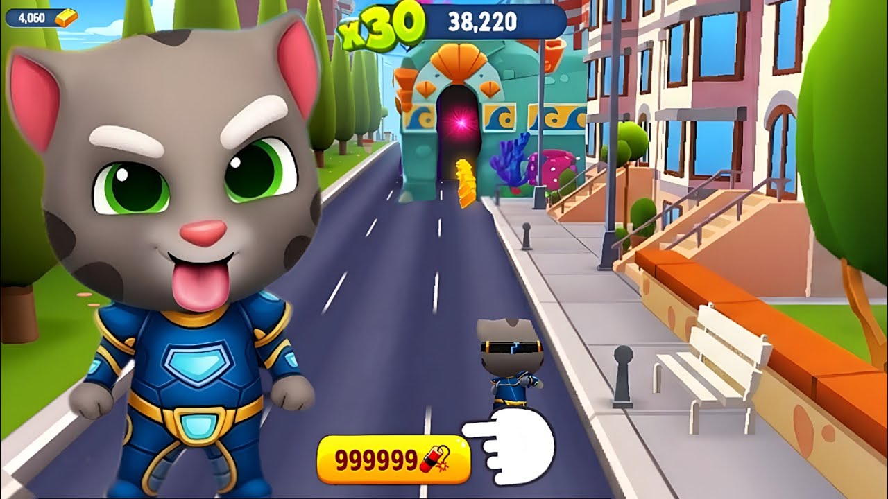 Talking Tom Gold Run Gameplay - Randomly Unlock Hyper Tom - Android full screen