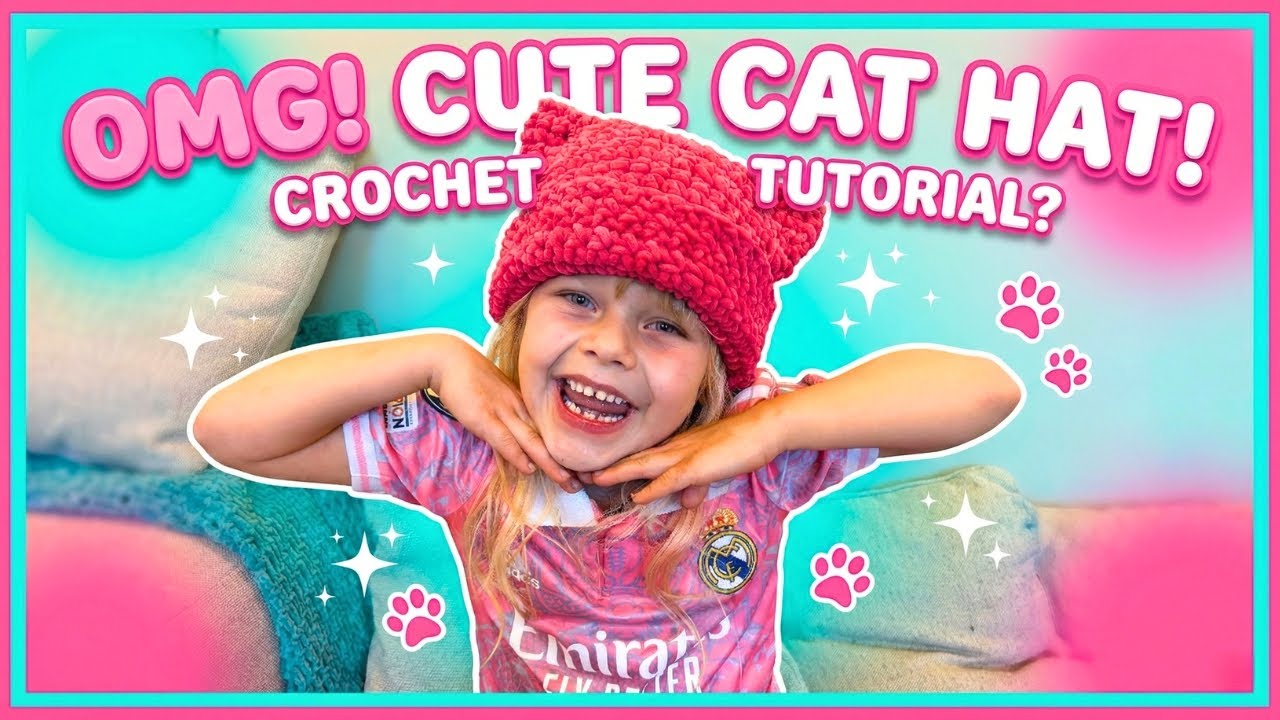 Crochet Cat Ear Beanie for Kids | How to Crochet for Beginners | Cat Beanie