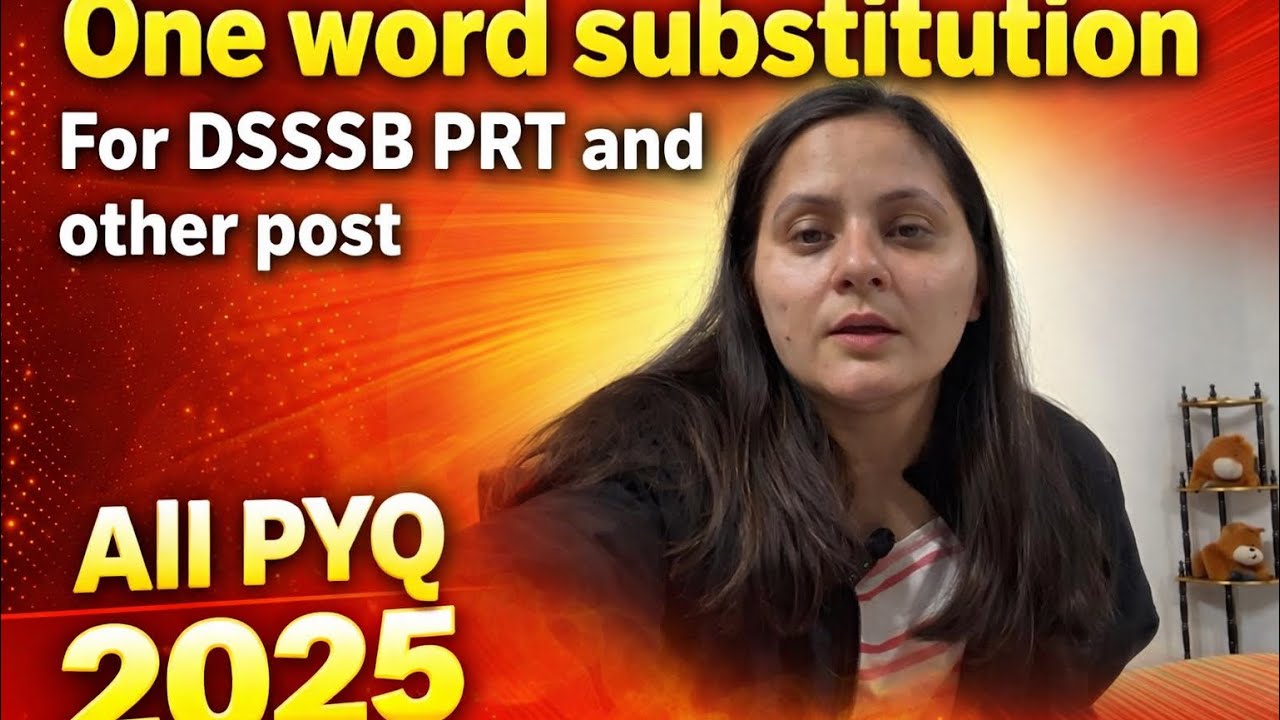  Class 3 One word substitution for dsssb || prt tgt pgt and others non teaching exams || 2025 pyq 