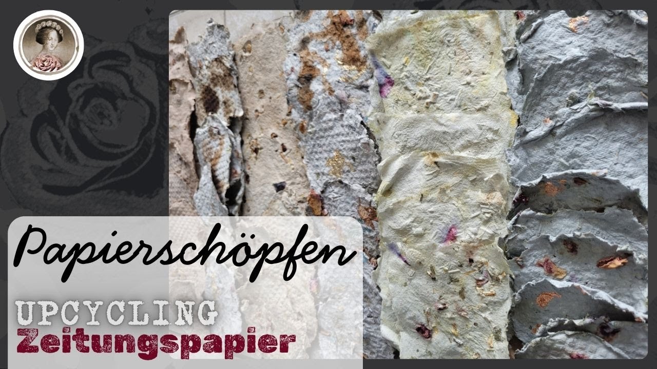 Papierschöpfen mit Eisenwasser & Kaffee, Mini Grungy Handmade Paper, Upcycling,Collagen, Junkjournal