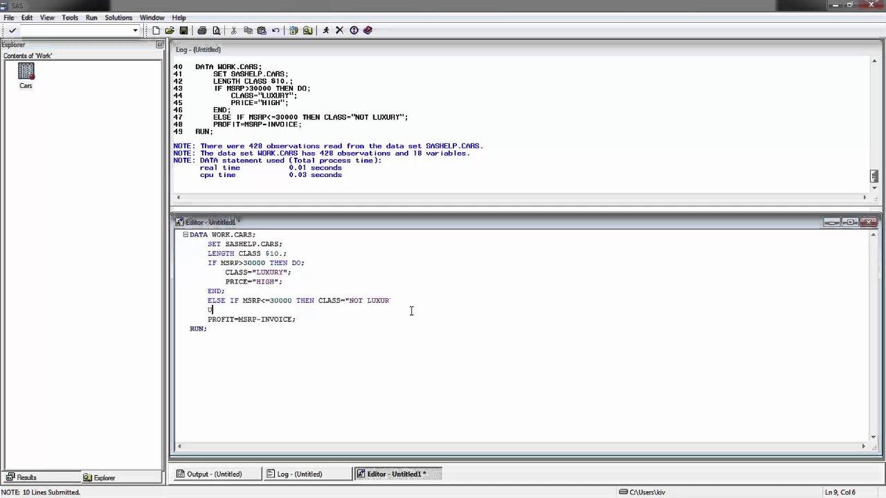 Introduction to SAS - Creating New Variables (Module 03)