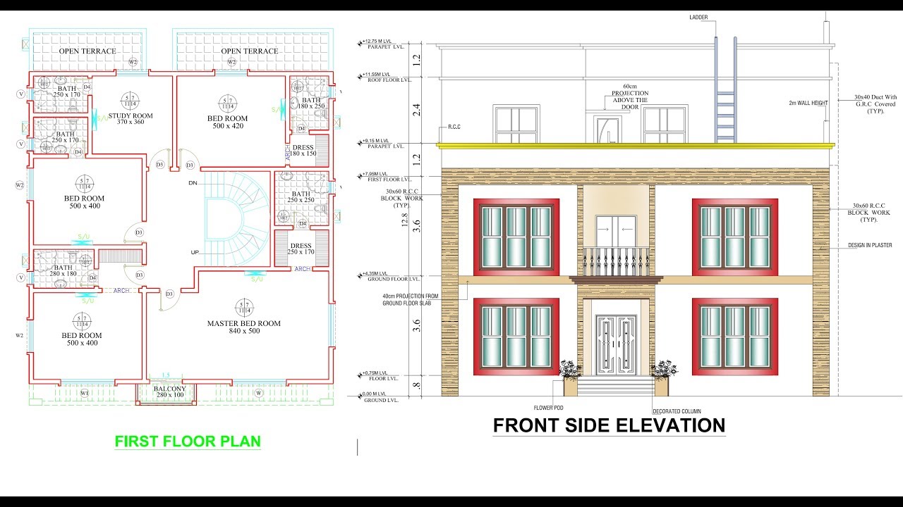 HOME (DUPLEX VILLA) PLAN IN 205 SQM (2200 SFT) AREA