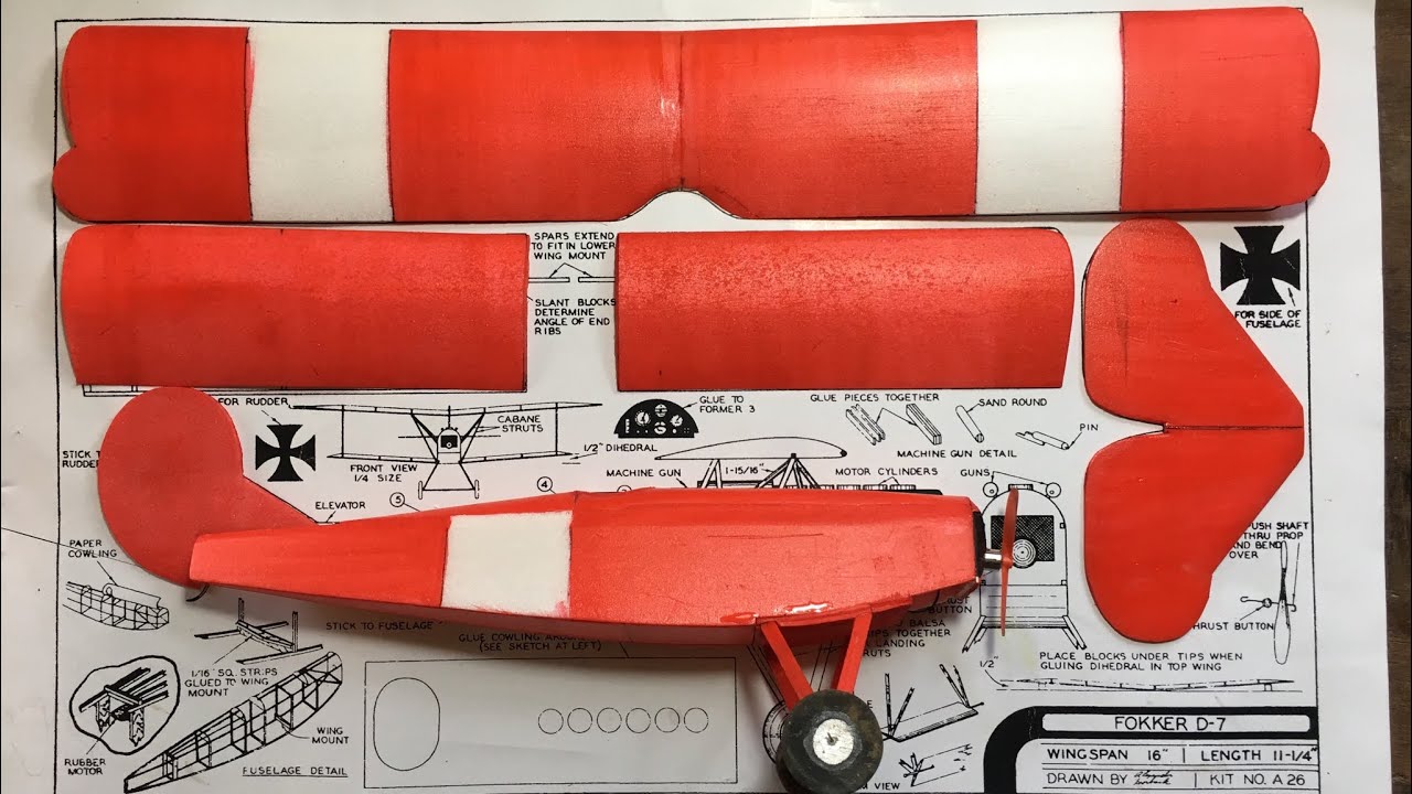 Fokker DVII SuperCapacitor Free Flight