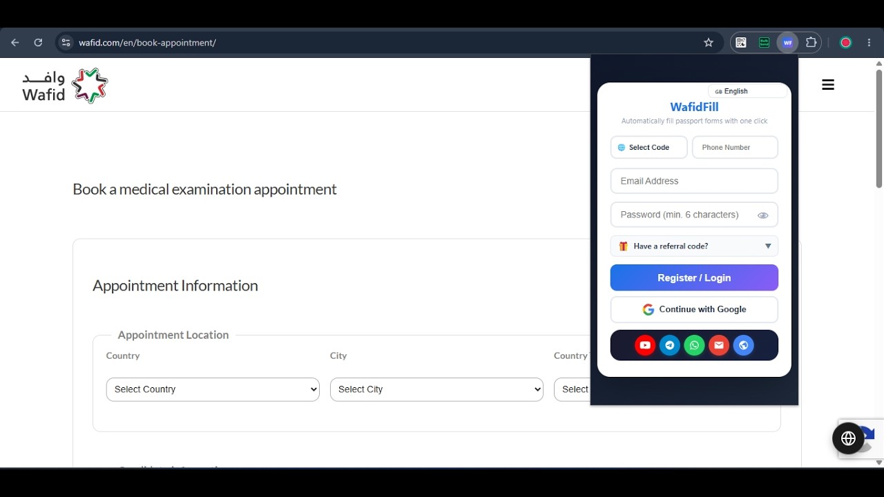 WafidFill Easy Registration