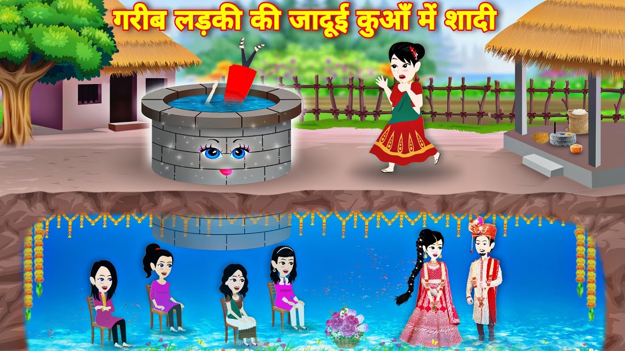 Hindi story गरीब लड़की की जादूई कुंआ में शादी | moral story | Cartoon video | New story | New kahani