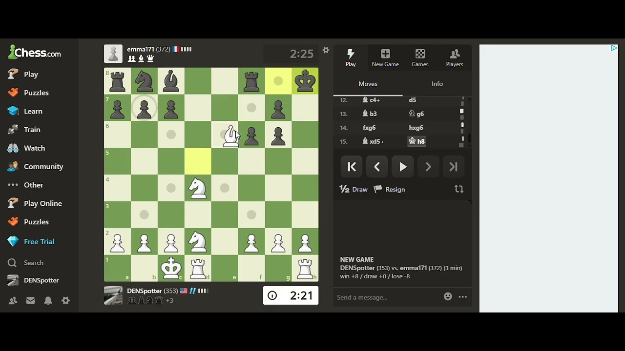 Chess game on 2/9/26 on chess.com