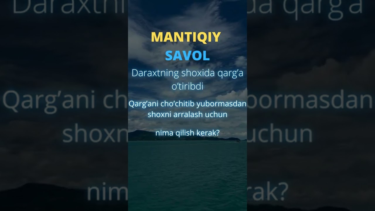 mantiqiy savol #savol #javob #mantiqiysavol #mantiqiy #boshqotirma #rek #tiktok #likee