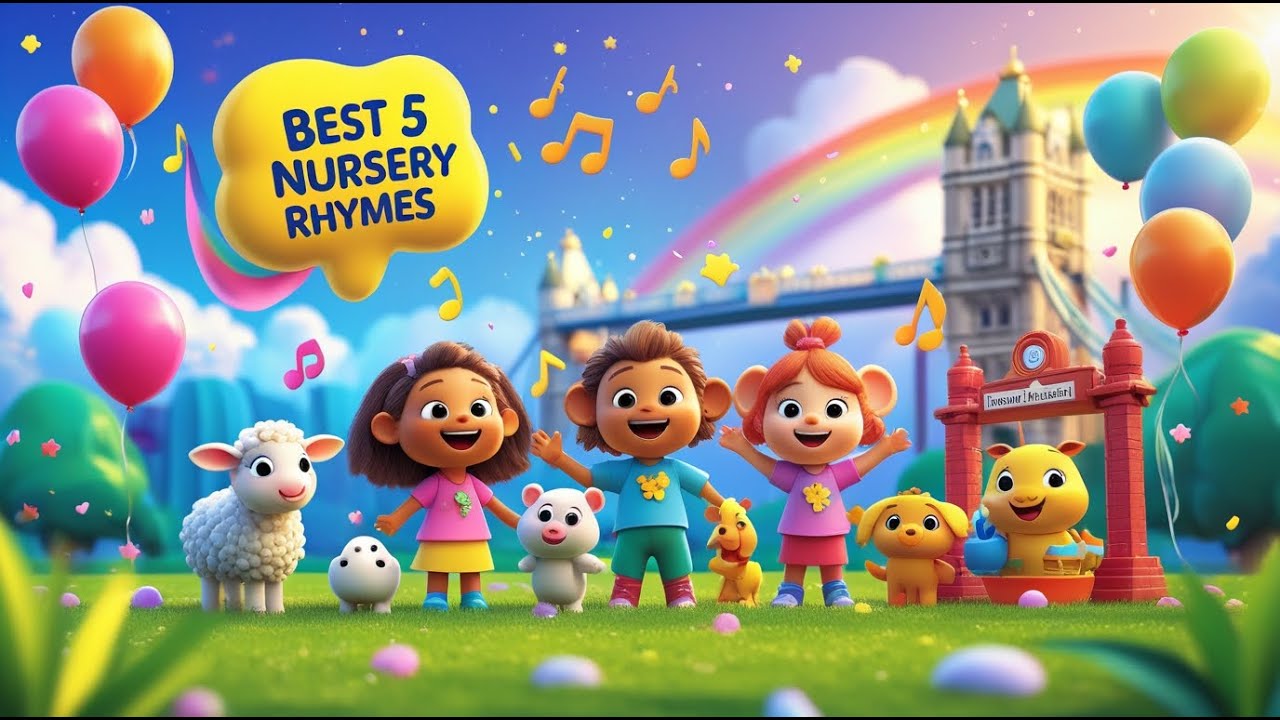 🎶 Best 5 Nursery Rhymes for Kids | Mary Had a Little Lamb, London Bridge, Animal Songs & More