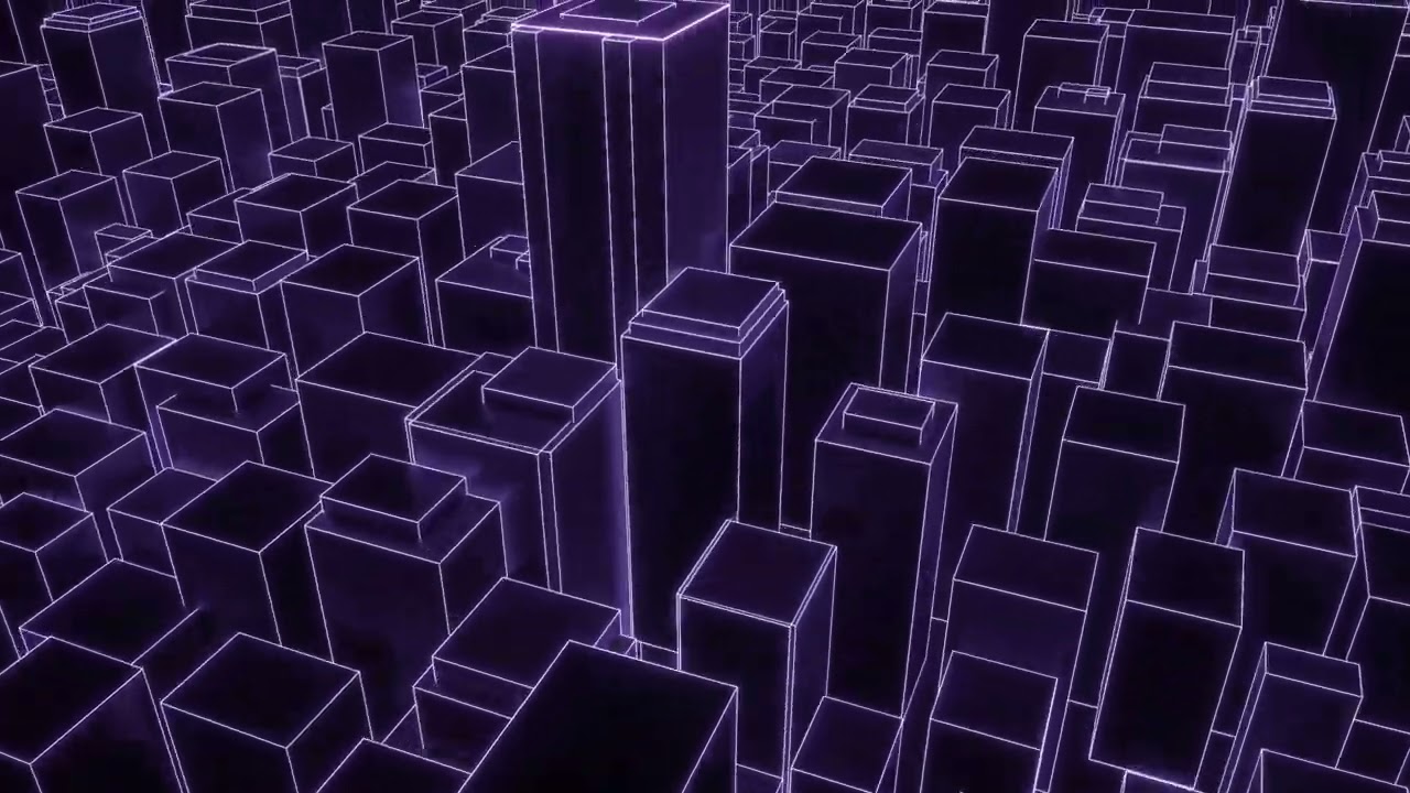 Synthwave City Downtown Screensaver 4K