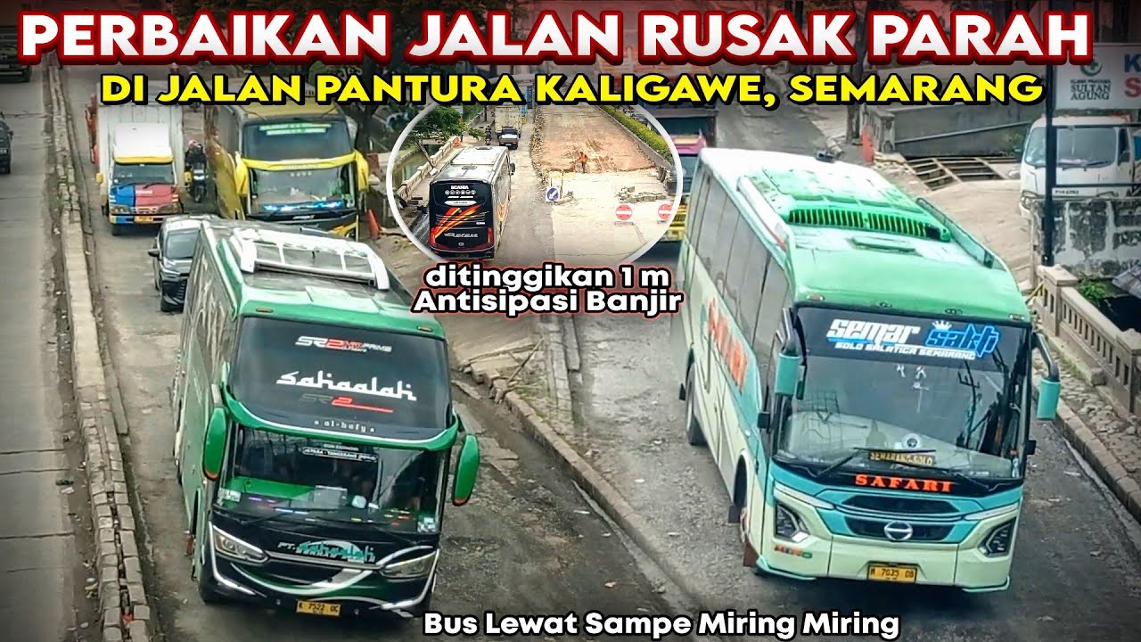 Peninggian Jalan Pantura Kaligawe Semarang yang Rusak Parah Antisipasi Banjir Musiman