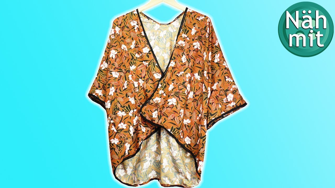 Kleidung NÄHEN | Kimono nähen in 5 Minuten | ohne Schnittmuster | Sommer Kleidung | Näh mit mir!
