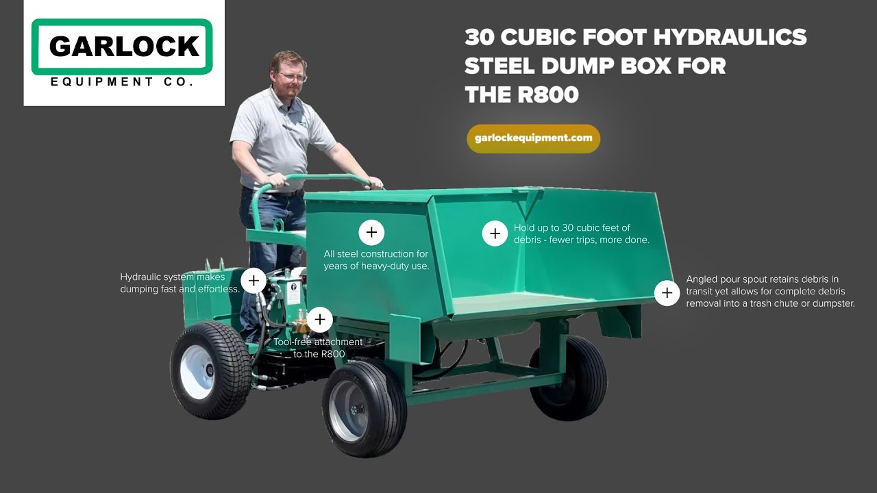 Effortless Debris Removal with the R800 Hydraulic Steel Dump Box – 30 cu. ft. Capacity