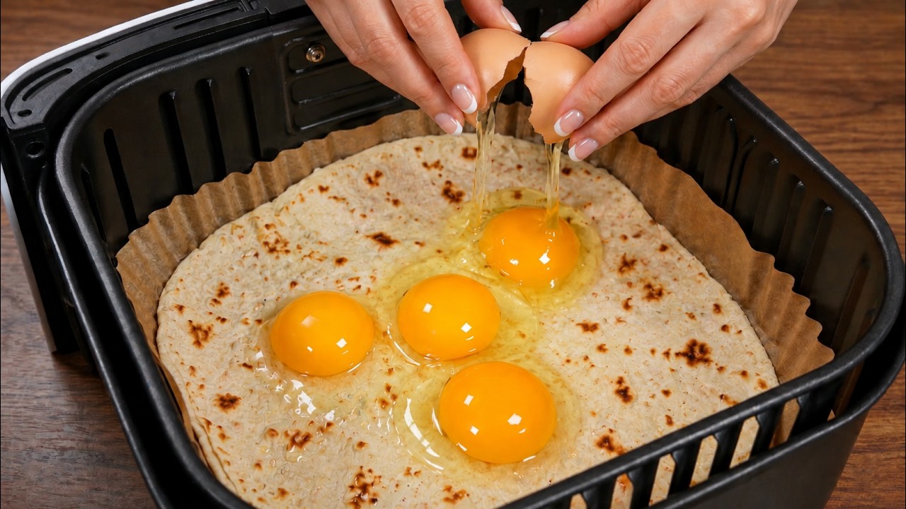 Tortilla, Eier & Salami im Airfryer! Einfaches Frühstück, viral — fertig in 10 Minuten!