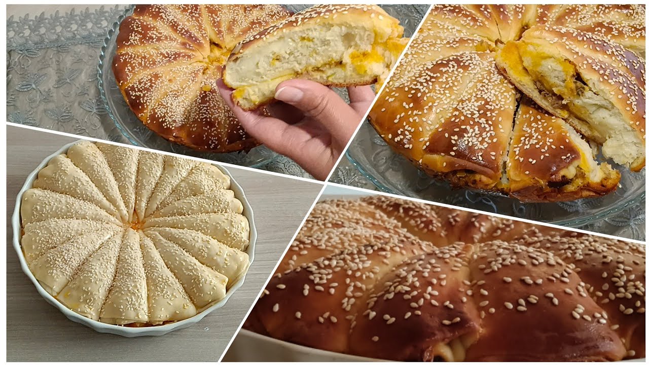 فطيرة مالحة أو بريوش بحشوة مالحةعجين قطني وهش واكتر من رائع👌😋