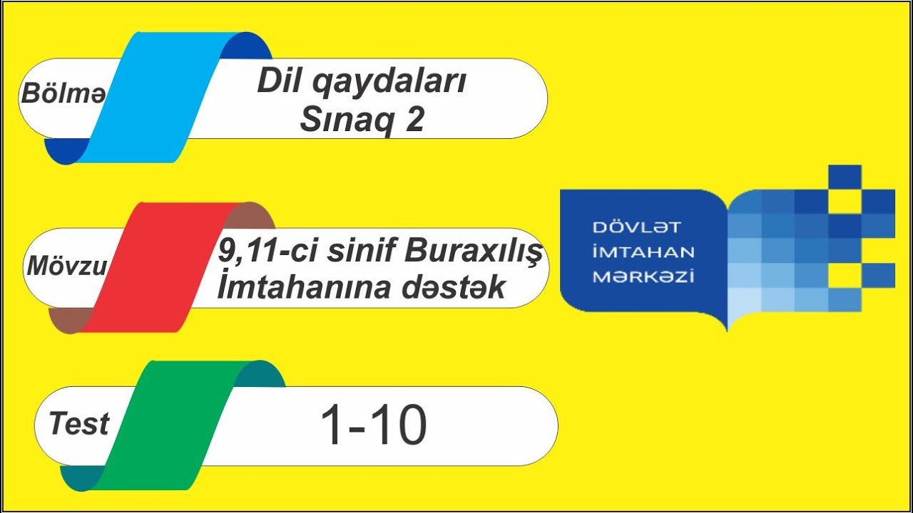 9-cu sinif buraxılış imtahanı / İmtahan tipli suallar / Buraxılış imtahanına dəstək / Sınaq 2