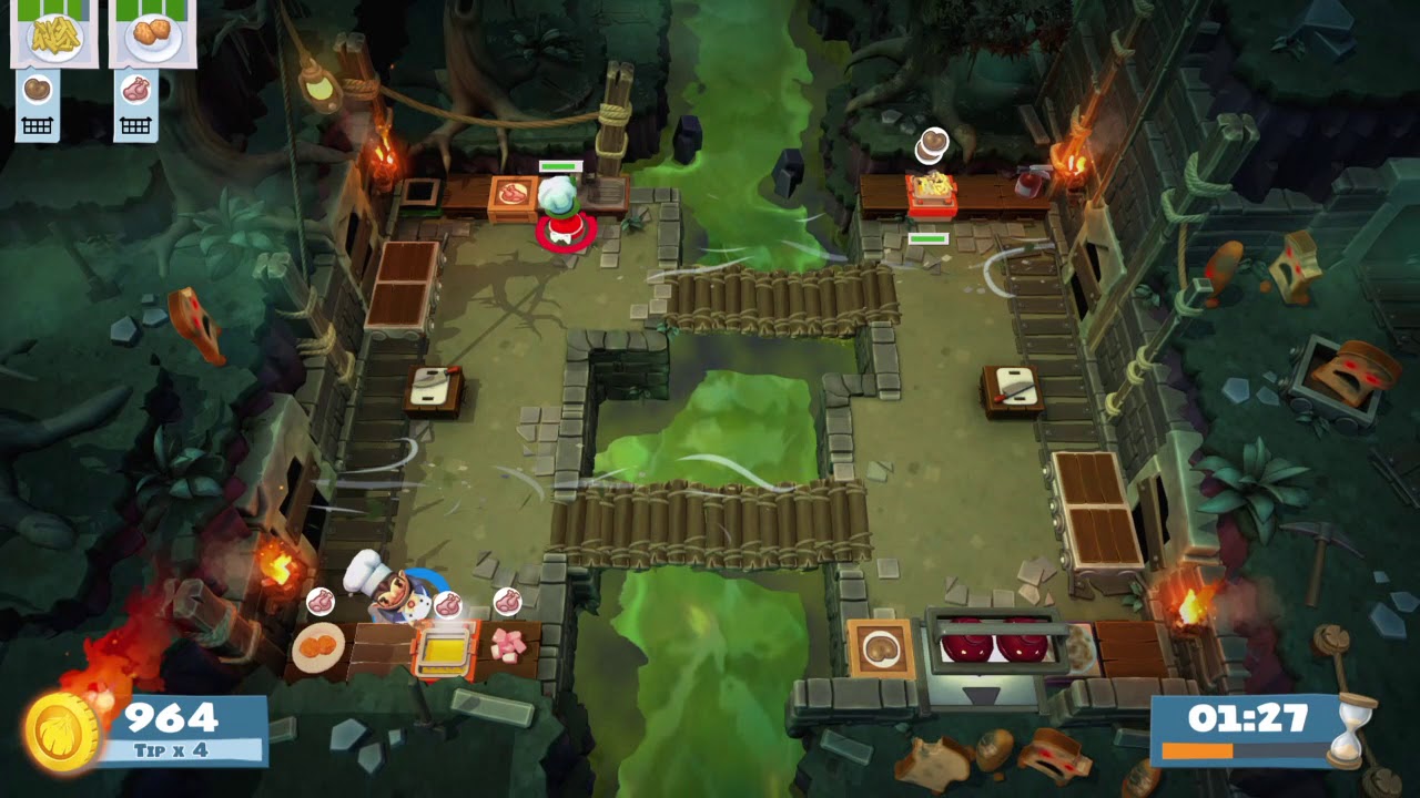 Overcooked 2 - Lvl 4-4 - 2 players - Score: 1816